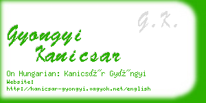 gyongyi kanicsar business card